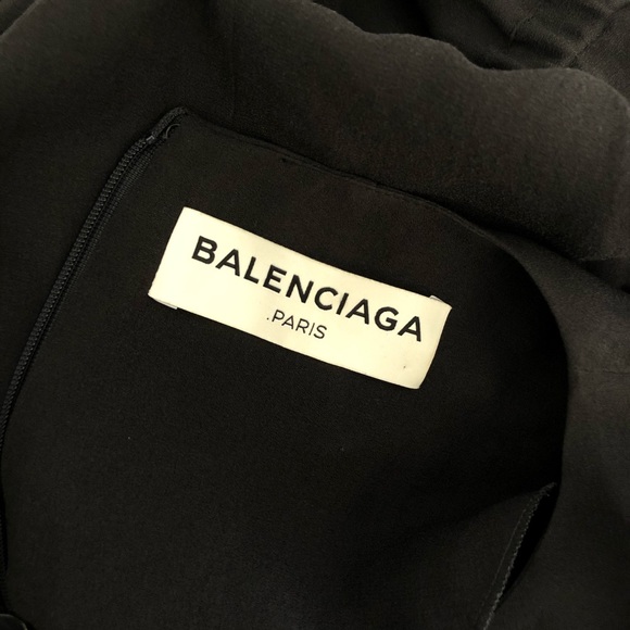 Balenciaga Silk Blouse Black Side Tie Detail Sz 38 - Picture 4 of 8